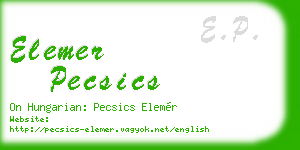 elemer pecsics business card