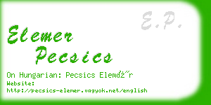 elemer pecsics business card